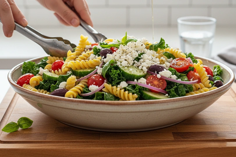 Mediterranean Kale Pasta Salad Recipe